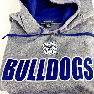 Georgia Bulldogs Grey Hoodie XL Champion Elite Embroidered Logos Front Pocket